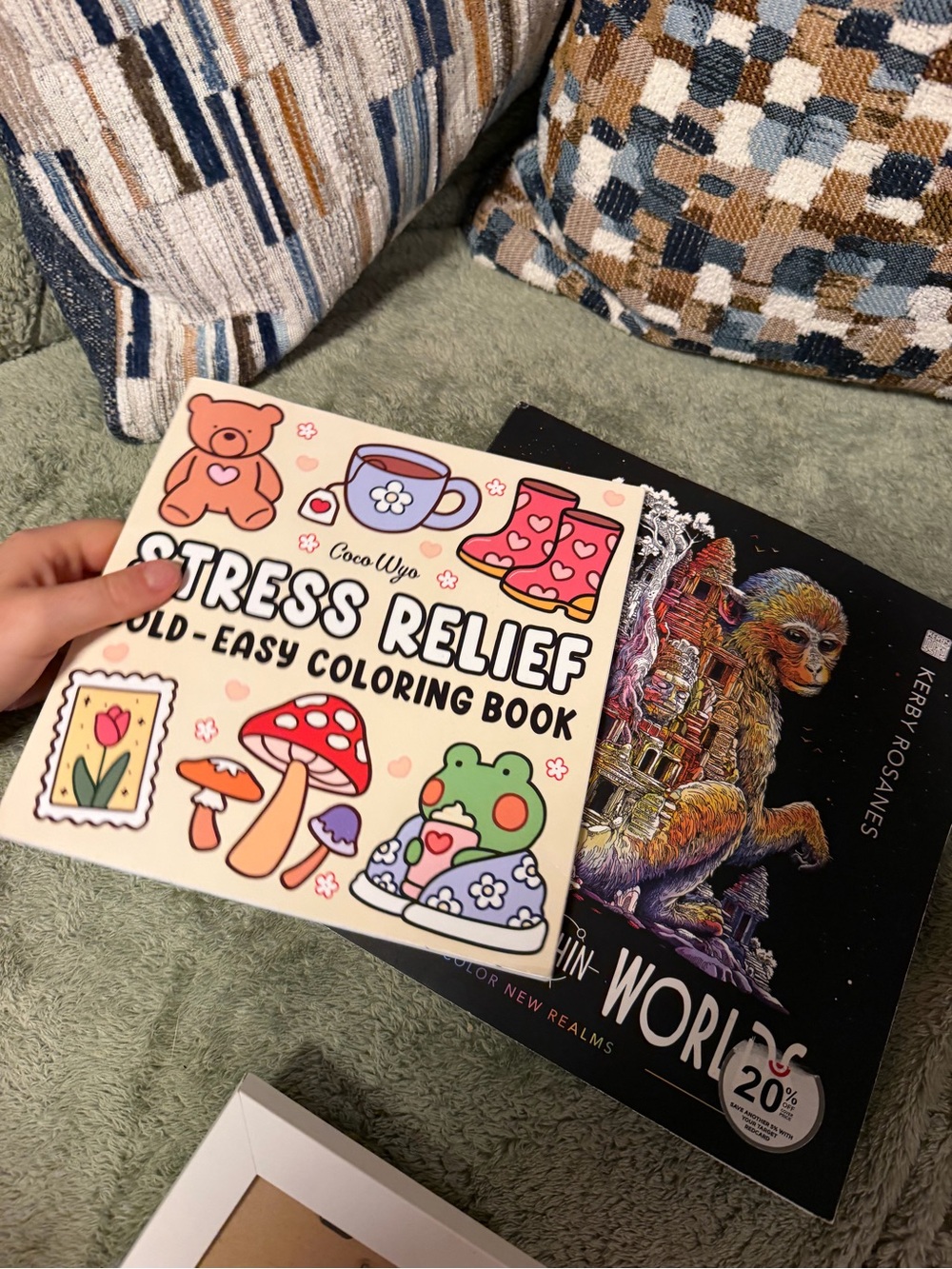 Stress Relief Bold-Easy Coloring Book by - Cream & Multi